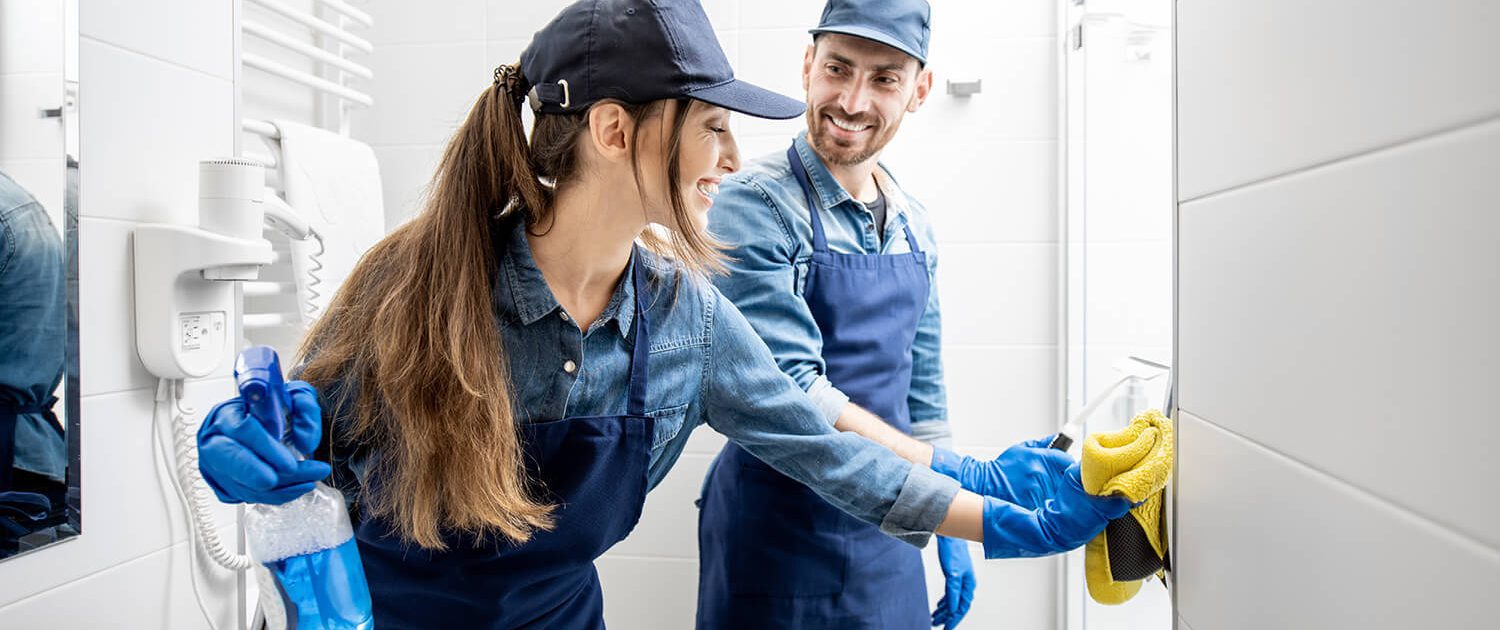 Residential Cleaning - Staff Cleaning Bathrooms