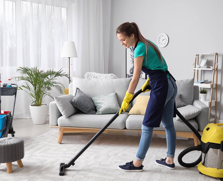 Residential Cleaning Gold Coast - Women Vacuuming House Carpets